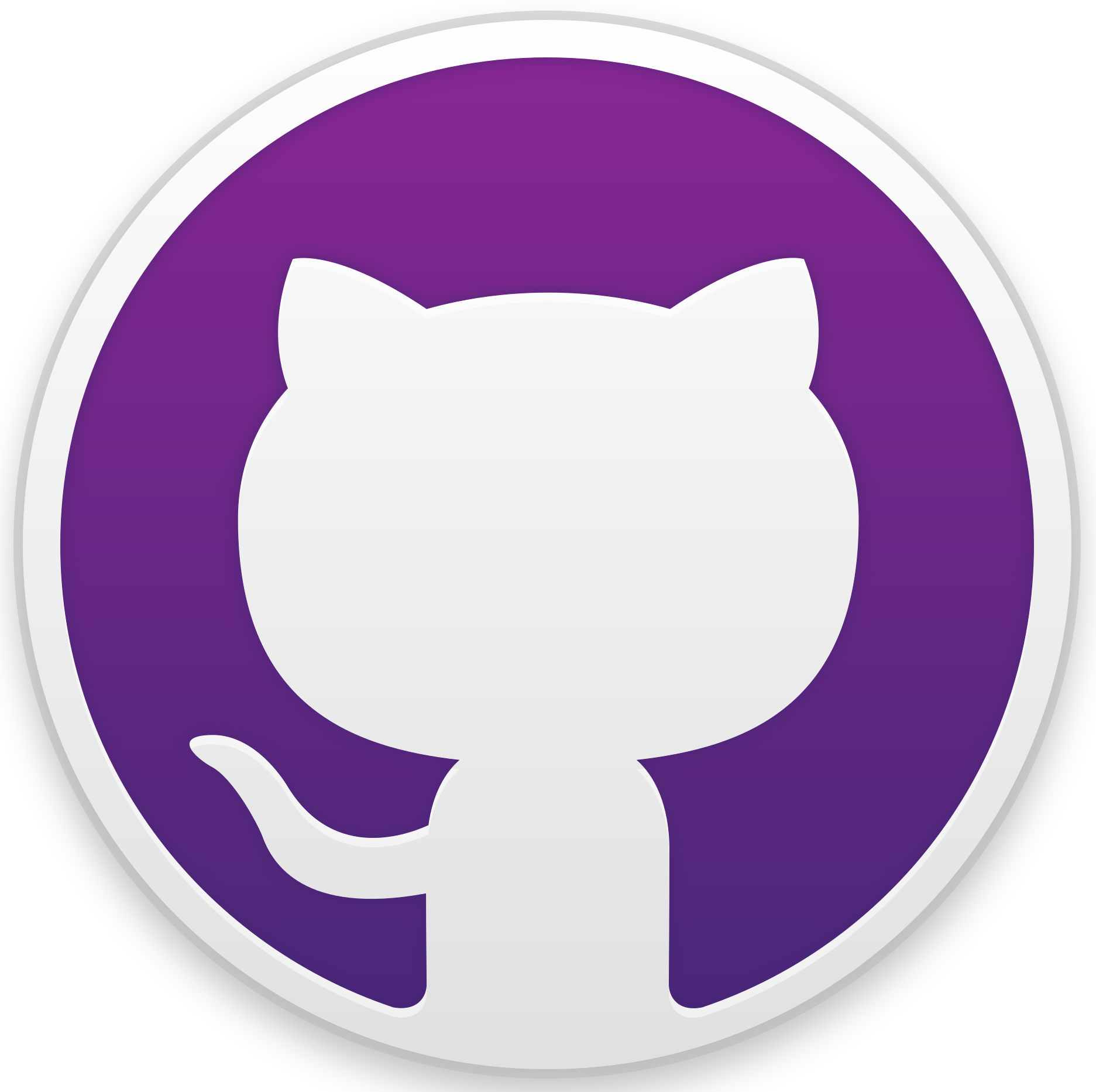 GitHub logo showing a silhouette of their mascot, an octocat